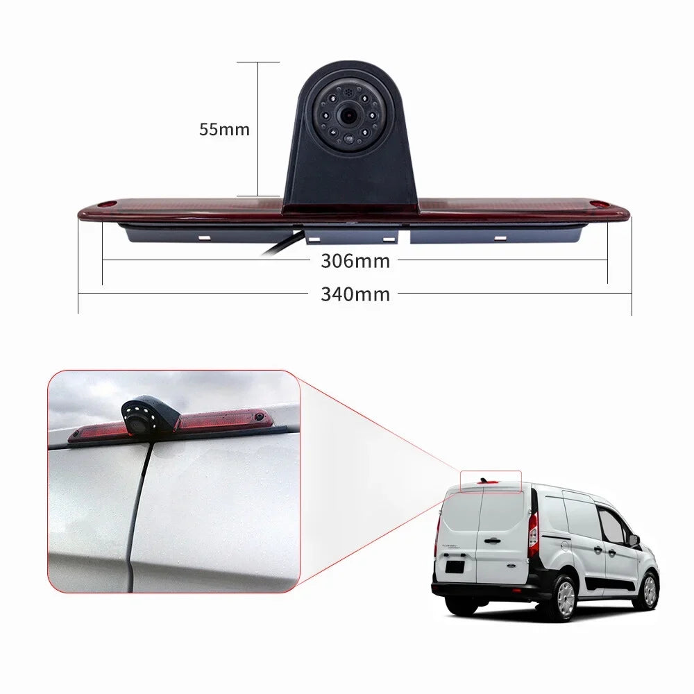 7in Brake Light Backup Camera for Mercedes-Benz Sprinter/VW Crafter Vans LED Light Parking (with Monitor)