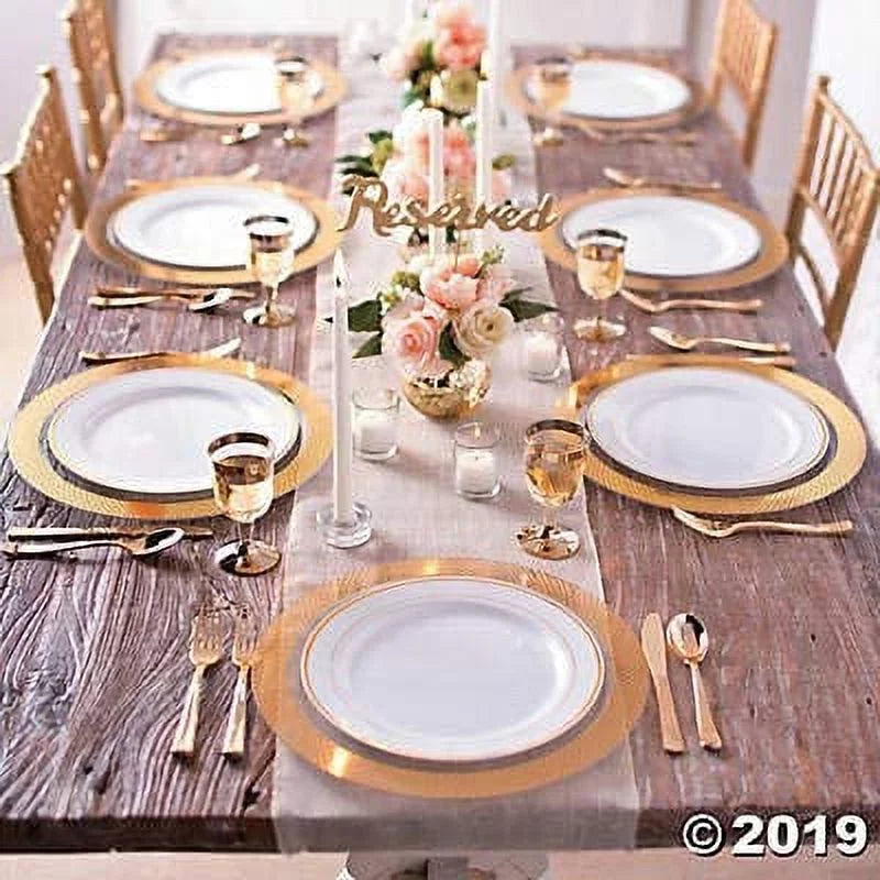 Gold Calligraphy Reserved Table Signs - Party Supplies - 6 Pieces