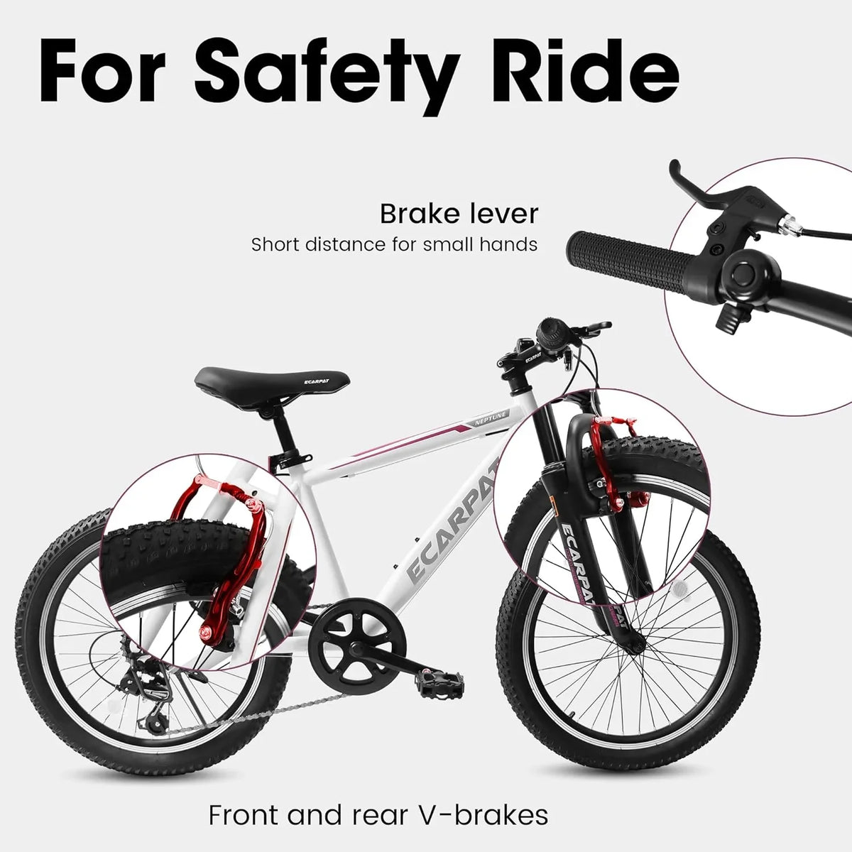 Ecarpat Kids’ Bike 20 Inch Wheel, 20 Inch Mountain Bike 7-Speed, Boys Girls Child Kids’ Bicycles