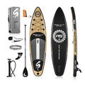SereneLife Inflatable Stand-up Paddle Board (6 inches Thick) accessories & Carry Bag, Brown