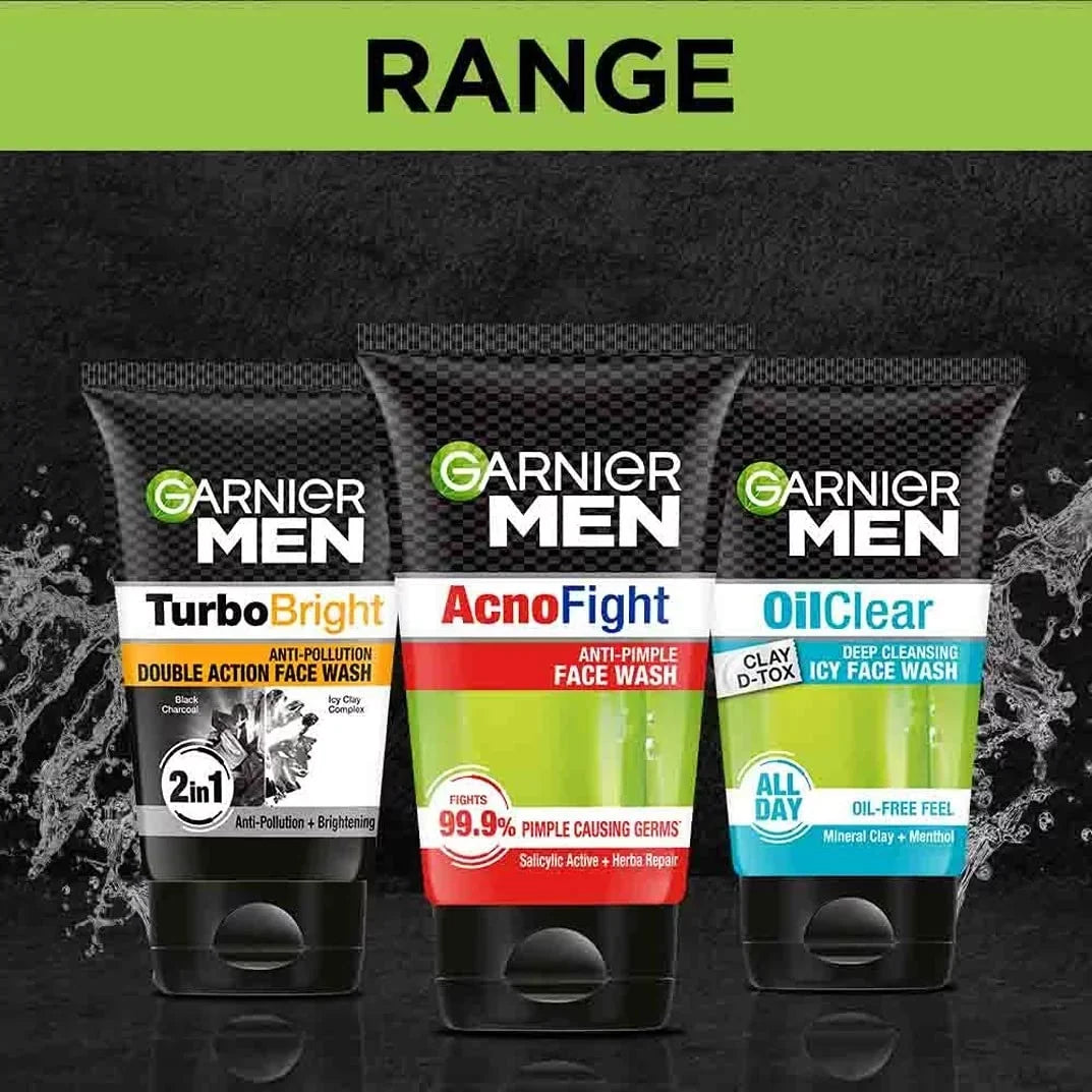 Garnier Men, Anti-Pimple Face Wash, Repairs Skin & Balances 150g (Pack of 2)