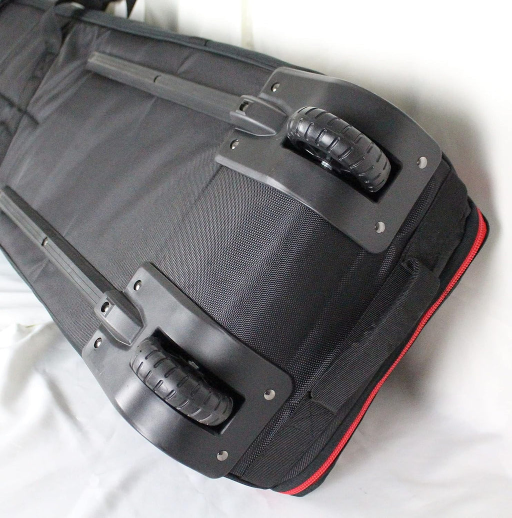Rolling Double Ski Bag, Padded Double Ski Bag With Wheels For Air Travel, Two External Boot Pockets, Easy To Load, Oversized