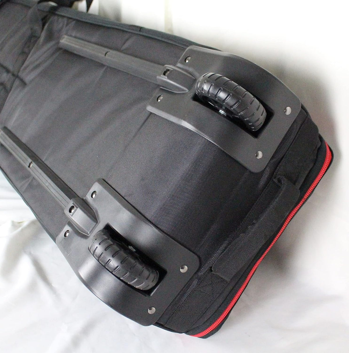 Rolling Double Ski Bag, Padded Double Ski Bag With Wheels For Air Travel, Two External Boot Pockets, Easy To Load, Oversized