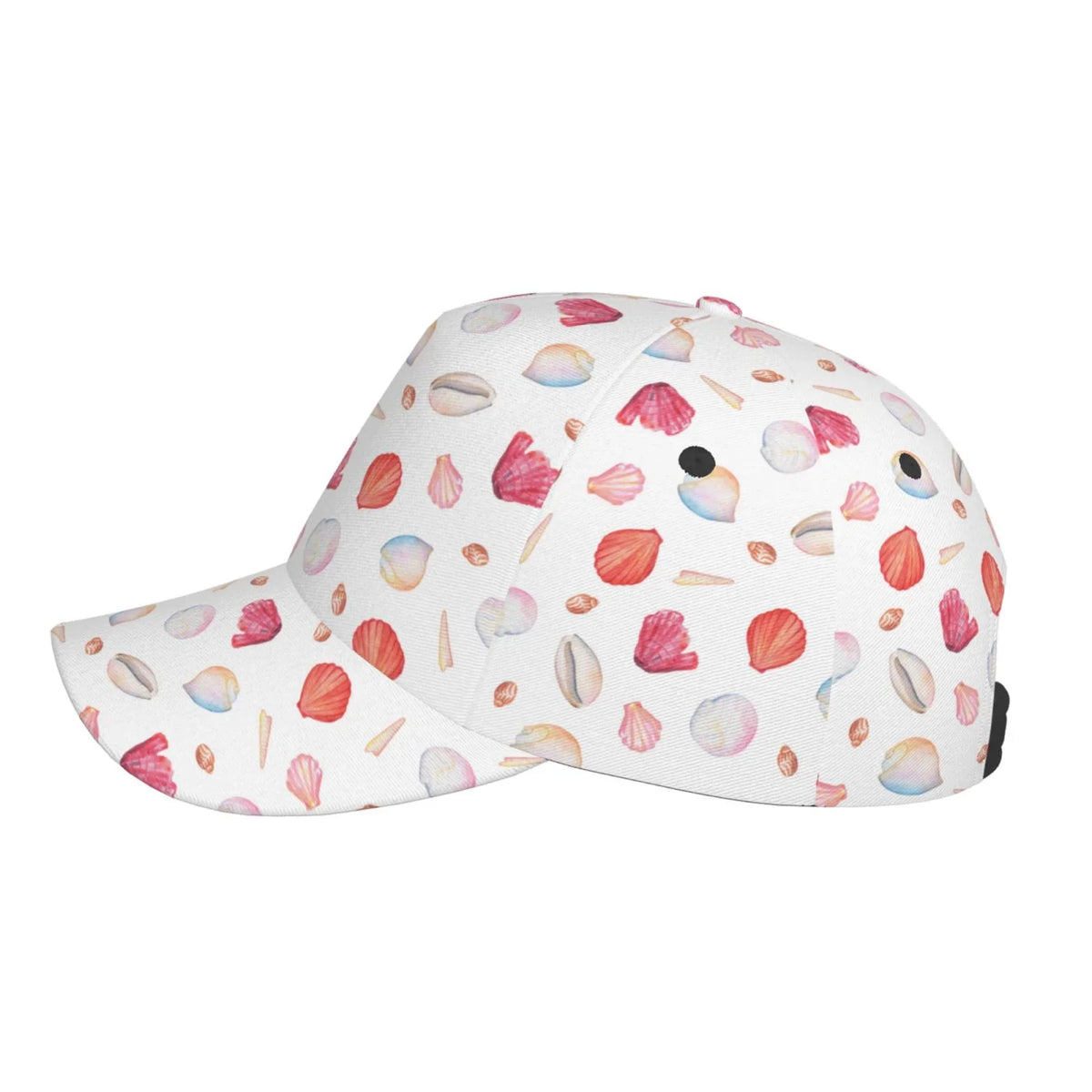 Lukts Red Coral And Scallop Seashell Cap Hat For Men/Women,Unstructured/Cotton