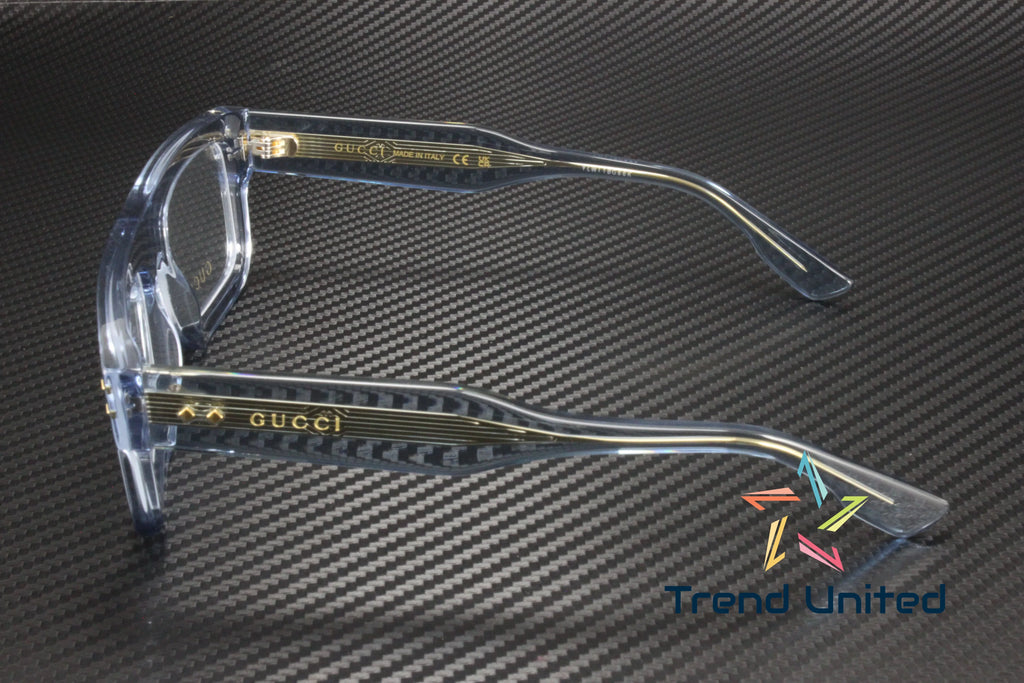 GUCCI GG1085O 004 Rectangular Squared Light Blue Demo Lens 52mm Men's Eyeglasses