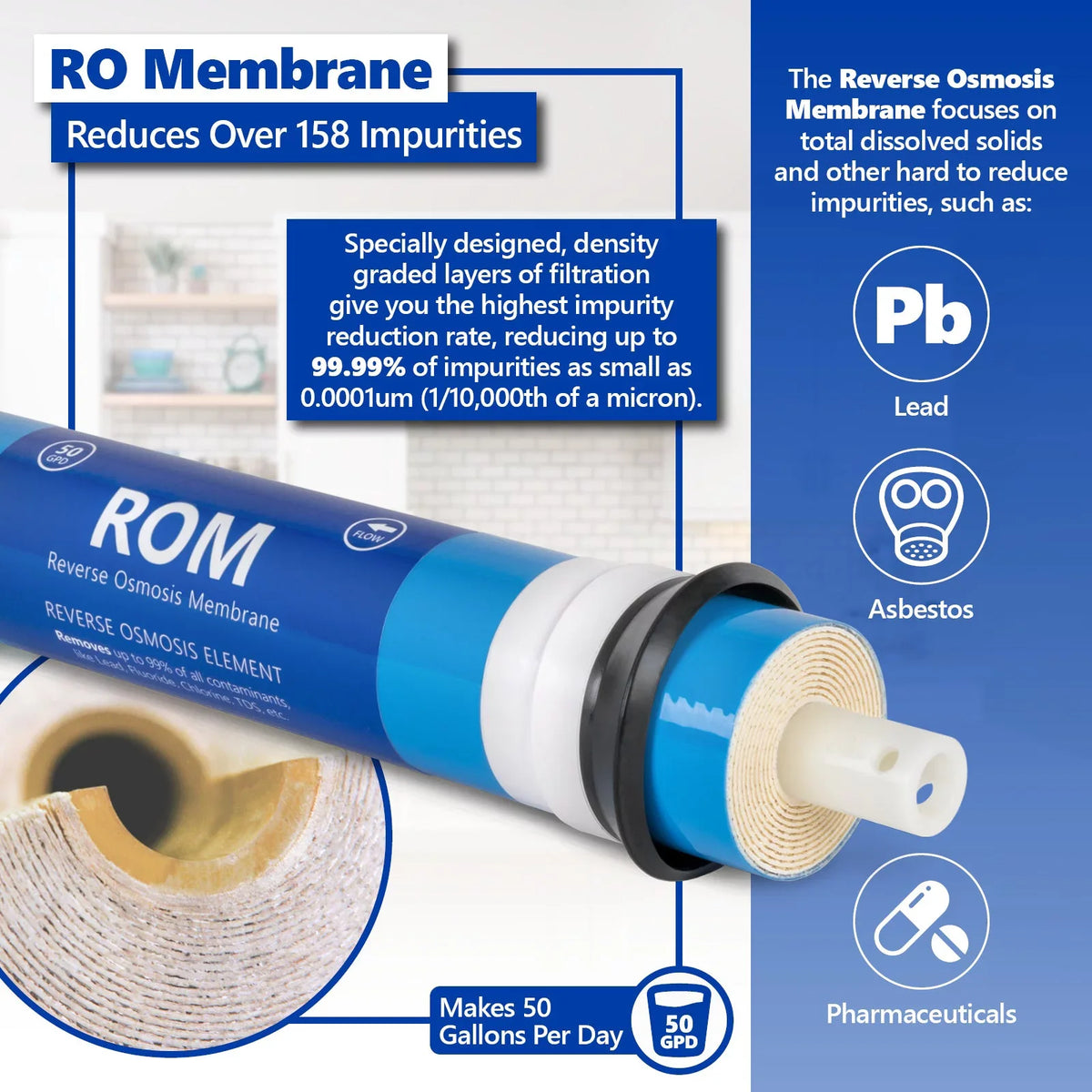 Express Water – 2 Year Deionization Reverse Osmosis System Replacement Filter Set – 20 Filters with 50 GPD RO Membrane – 10 inch Size Water Filters