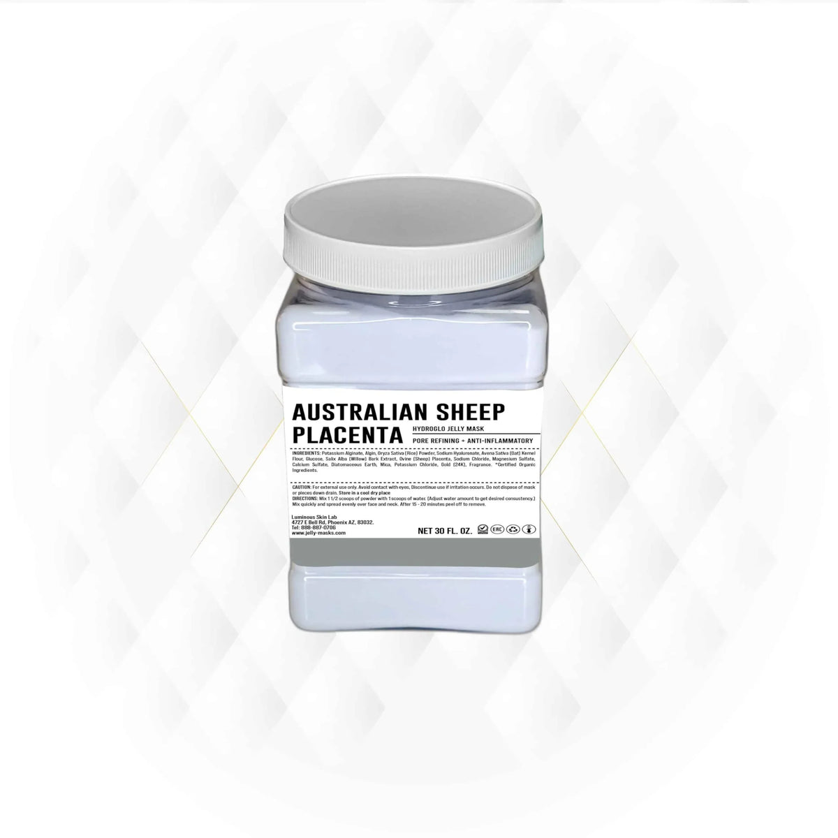 Luminous Skin Lab Australian Sheep Placenta Jelly Mask, Professional Pack Peel off Facial Mask - Anti-Aging, Reducing Dark Spot & Natural Skin Treatment - Suitable for All Skin Types | 30 fl oz