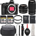 Nikon Z5 Mirrorless with 50-250mm f/4.5-6.3 VR Lens + 24-50mm f/4-6.3 Lens + 64GB Storage + UV Filter + Backup Battery + Case + Cleaning Kit - International Version