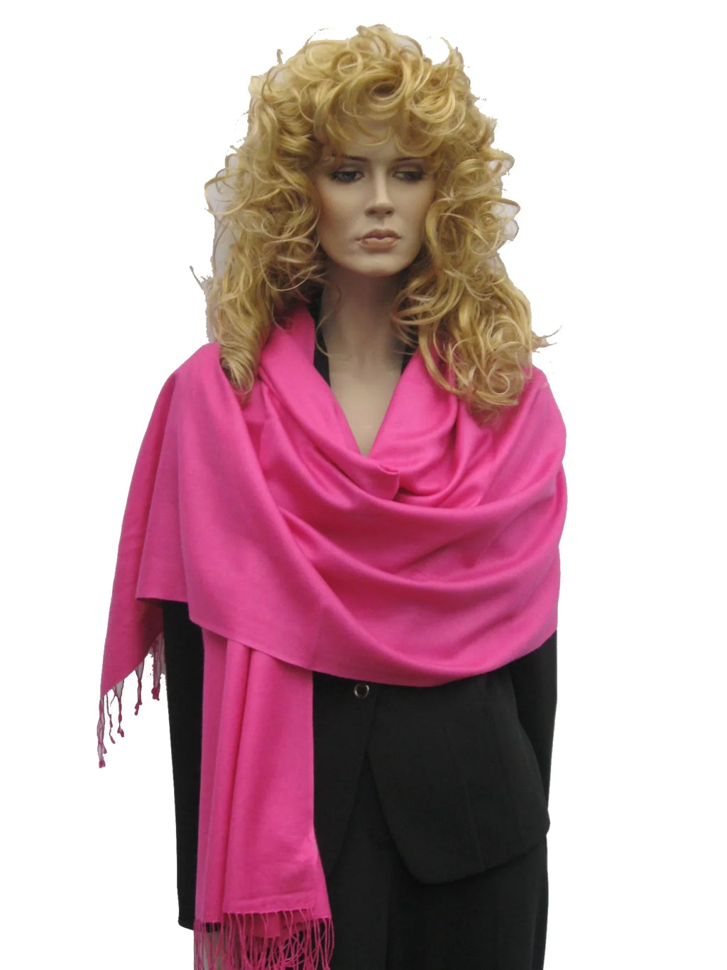 Shawl/Shawls/Scarf/Scarves/Wrap/Stole/Muffler/Cape/Ruana/Blanket/Throw/Pashmina Shawl/Cashmere Scarf/Wool/Silk (Hot Pink Regular Shawl)
