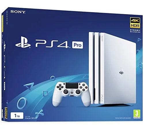 Pre-Owned Sony PlayStation 4 Pro Glacier 1TB Gaming Console White, Headset 2 Controller With Cleaning Kit (Refurbished: Like New)
