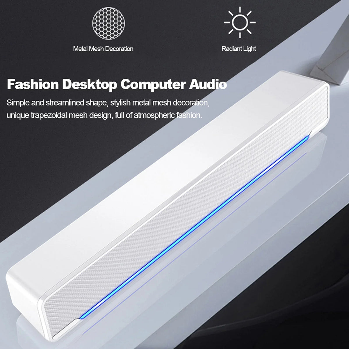 SADA V-196 USB Wired Computer Speaker Bar Stereo Subwoofer Powerful Player Bass Surround Sound Box 3.5mm Audio Input for PC Laptop Smartphone Tablet MP3 MP4
