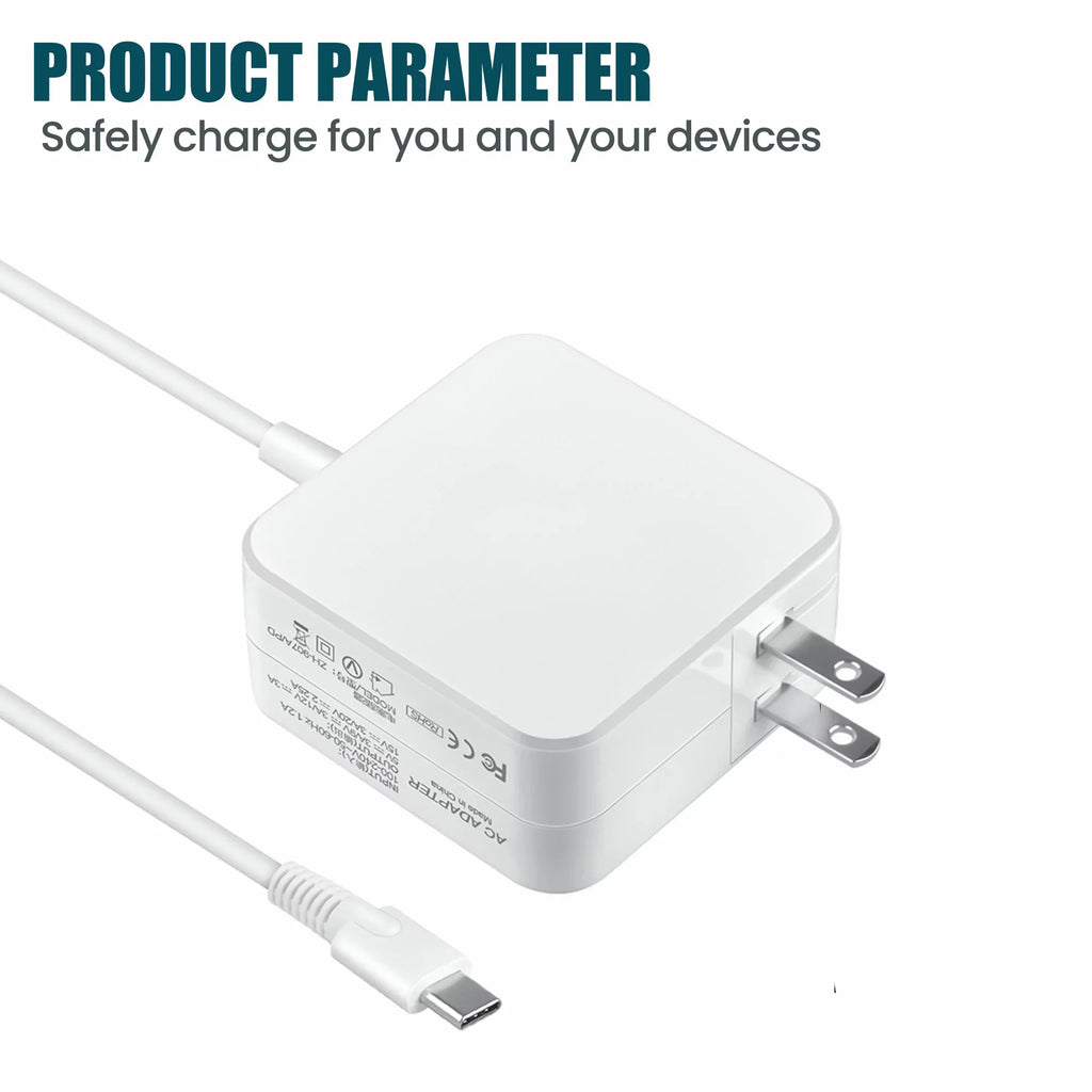 KONKIN BOO Compatible White 45W AC Adapter Charger Power USB-C Cord Replacement for DELL Latitude 7285 7390 2-in-1 PSU
