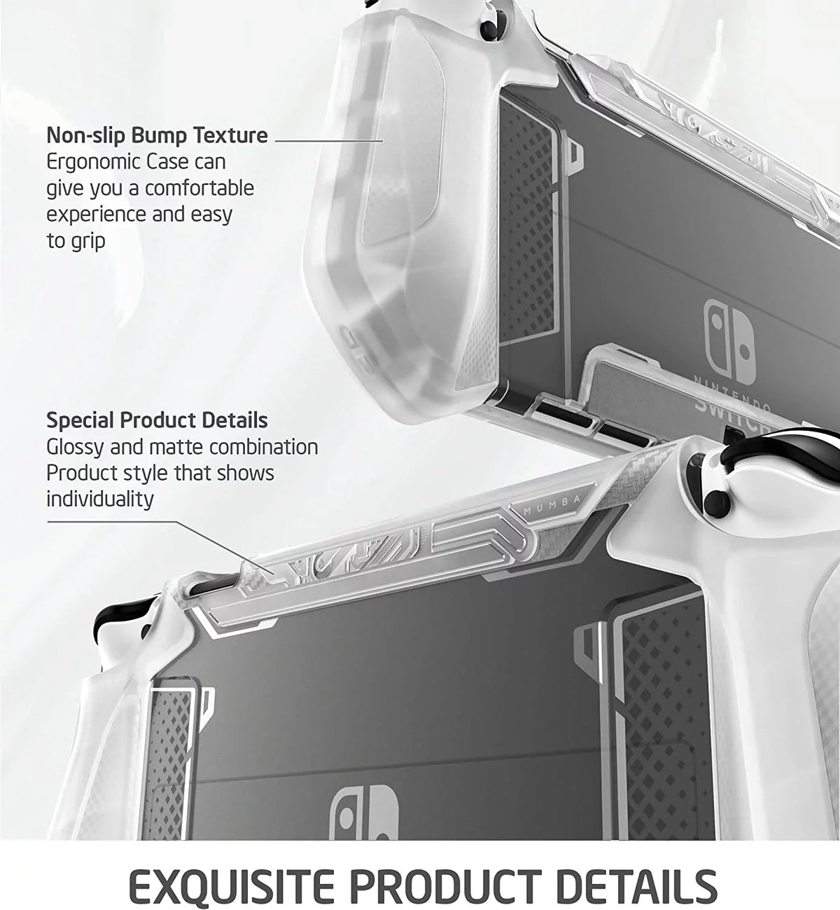 Dockable Case for Nintendo Switch O 2021, [Blade Series] TPU Grip Protective Shield Accessories Compatible