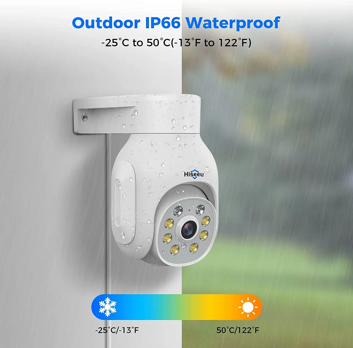 Hiseeu WiFi PTZ Security Camera System,5MP,Expandable 10CH NVR,1TB Hard Drive,12V DC Power Cords,IP66 Waterproof, Motion Alert, Plug&Play,24/7 Motion Record, Auto Track