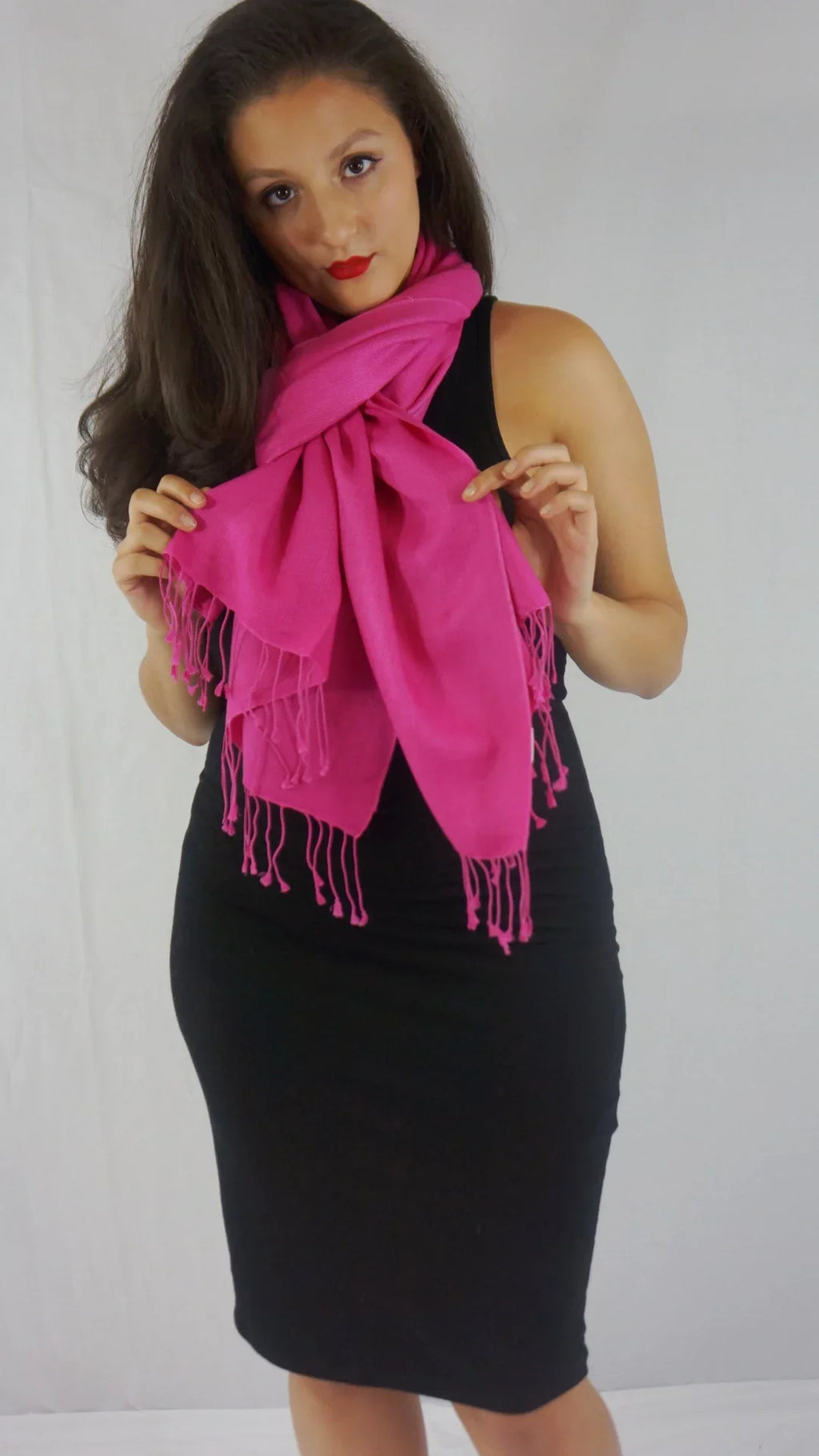 Shawl/Shawls/Scarf/Scarves/Wrap/Stole/Muffler/Cape/Ruana/Blanket/Throw/Pashmina Shawl/Cashmere Scarf/Wool/Silk (Hot Pink Regular Shawl)