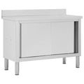 Work Table with Sliding Doors 47.2"x19.7"x37.4" Stainless Steel