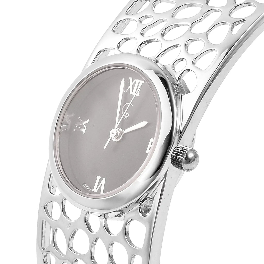 Rachel Galley Swiss Movement Watch Wristlet Silver Back 7.5 in