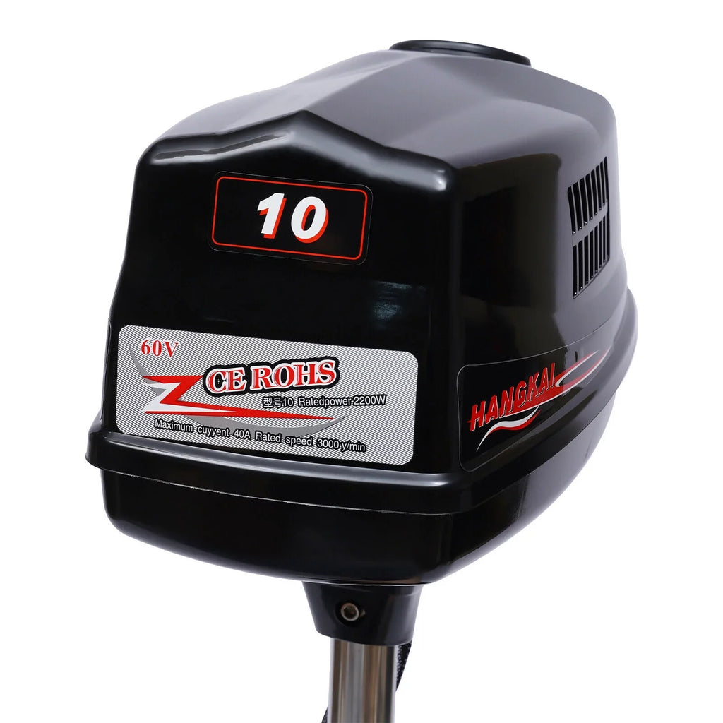 ZhdnBhnos 2.2KW 60V 10HP Heavy Duty Outboard Motor Fishing Ship Engine Electric Brushless Trolling Motor Tiller Control 3000 R/Min