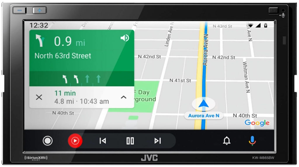 JVC Mobile KW-M865BW 6.8-inch Double-Din in-Dash All-Digital Media Receiver with Bluetooth, Apple Carplay, Android Auto, and Siriusxm Ready