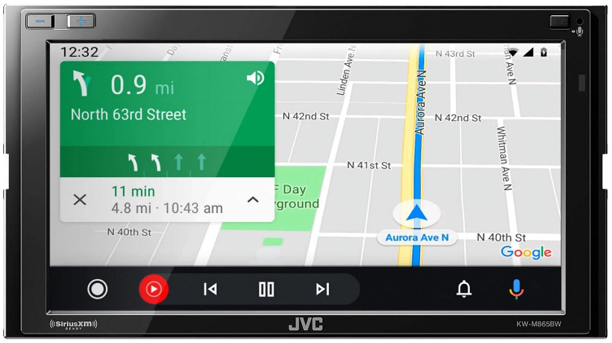 JVC Mobile KW-M865BW 6.8-inch Double-Din in-Dash All-Digital Media Receiver with Bluetooth, Apple Carplay, Android Auto, and Siriusxm Ready