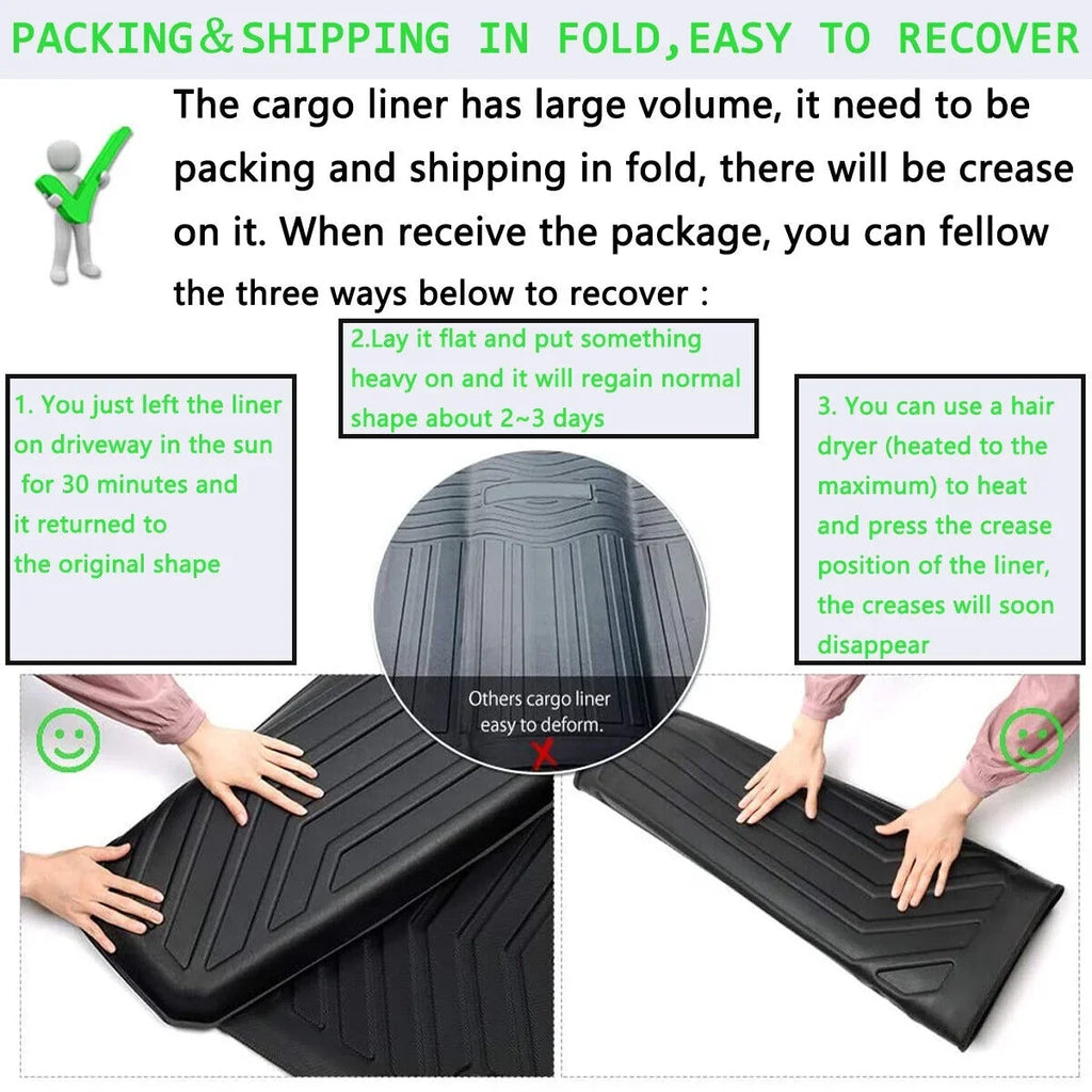 TPO Trunk Mats Fabric 3D Molded Protection For Jeep Grand Cherokee 2011-2021 Cargo Mats