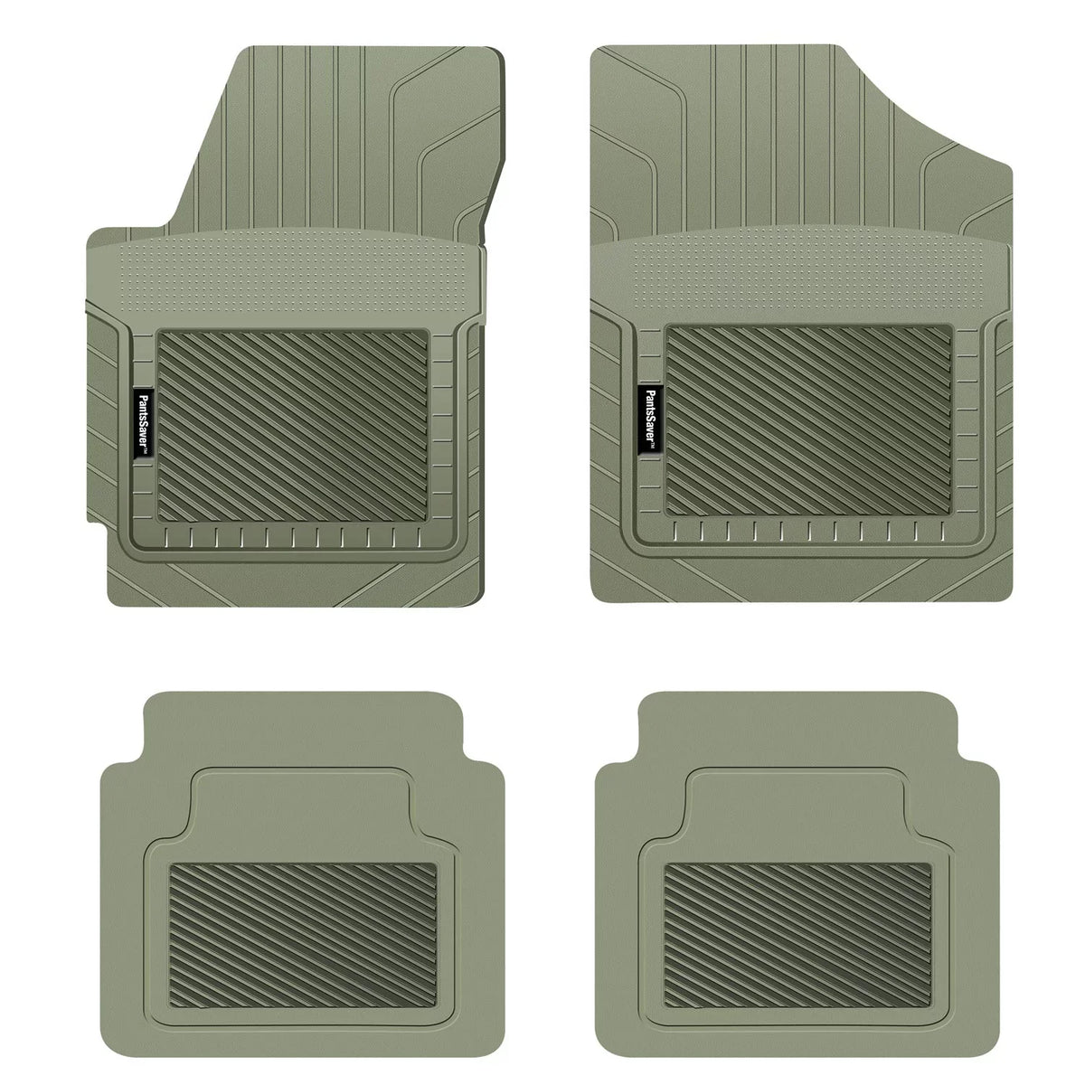 PantsSaver Custom Fit Car Floor Mats for Dodge Grand Caravan 2018, 4 pc, All Weather Protection for vehicles, Heavy Duty Weather Resistant Plastic,Gray