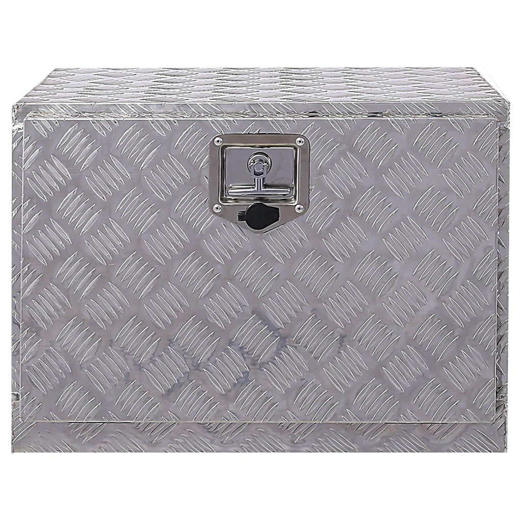JBLCC 24" Aluminum Tool Box, Truck Bed Tool Box, Outdoor Trailer Pickup Storage Tool Box, RV Storage Organizer, Underbody Box w/ Lock Keys, Silver