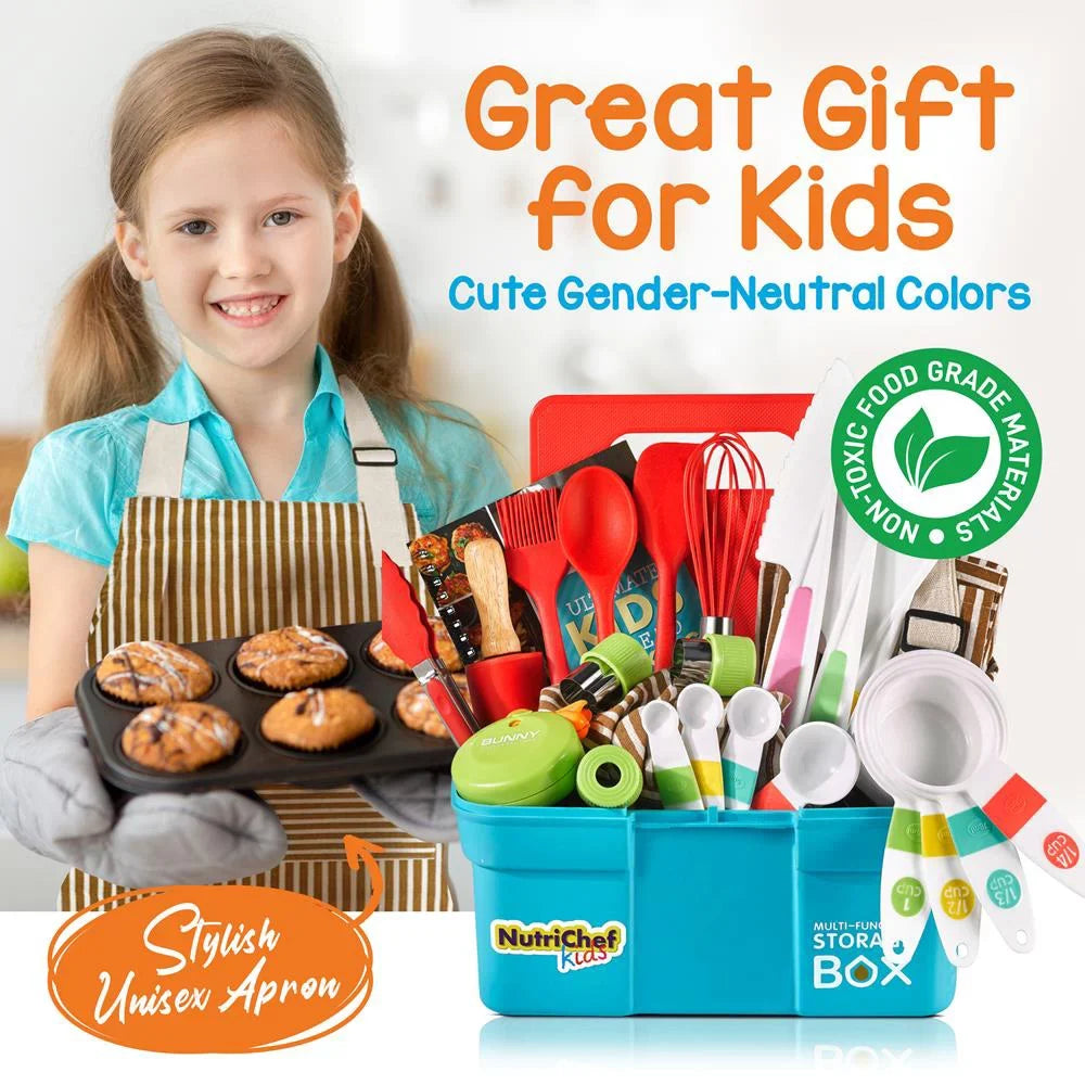 NutriChef Kids Cooking & Baking Set Complete Set for Girls & Boys, Includes Little Chef's Apron