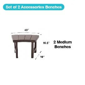 Intex 2 Medium PureSpa Accessories Benches, Compatible w/ 4 Person Spas
