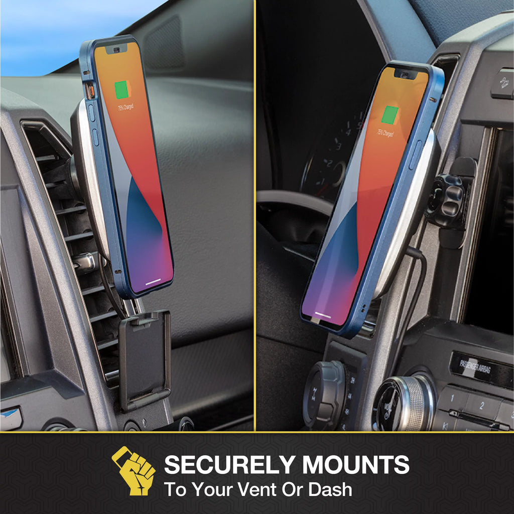 Scosche MPQ5DV-SP1 Dash/Vent Magnetic Wireless Charging Mount Compatible W/ MagSafe iPhone, Galaxy