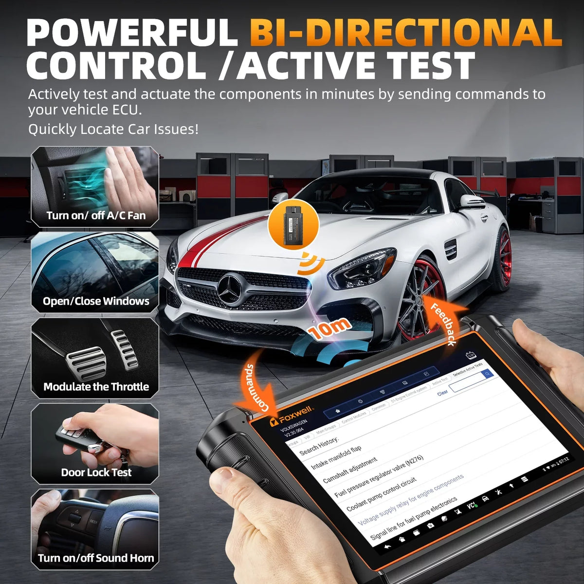 Foxwell NT909 Automotive Diagnostic Scan Tool All Systems Bi-directional Control Active Test OBD2 Scanner 30+ Reset Services Car Scanner OBDII Code Reader AutoVIN FCA AutoAuth Vehicle Analyzer