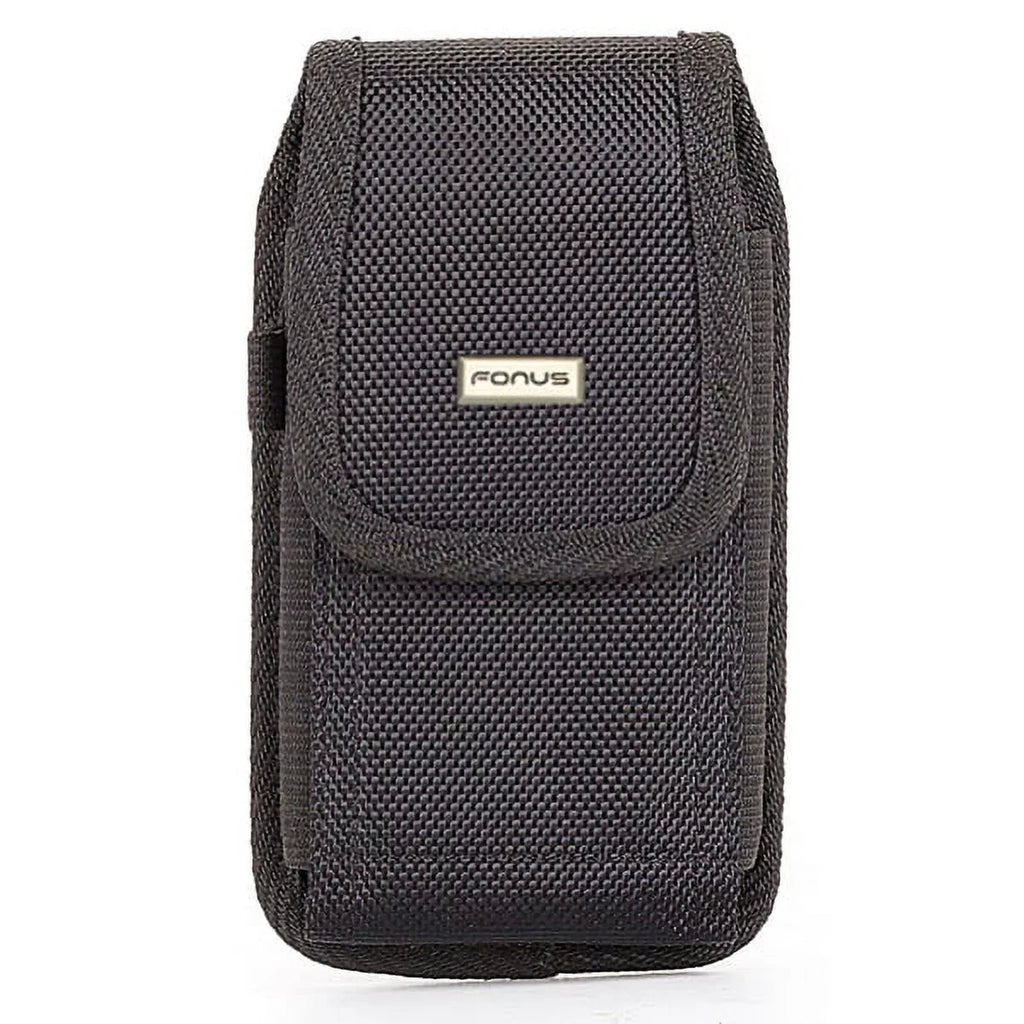 Rugged Durable Canvas Case Holster Metal Belt Clip w Braided Type-C USB Cable 10ft Long Sync Wire E6Q for Samsung Galaxy S8+, S10 Plus 5G Note 9 8 A9 A50 - Sony Xperia XZ3 - Xiaomi Mi 9