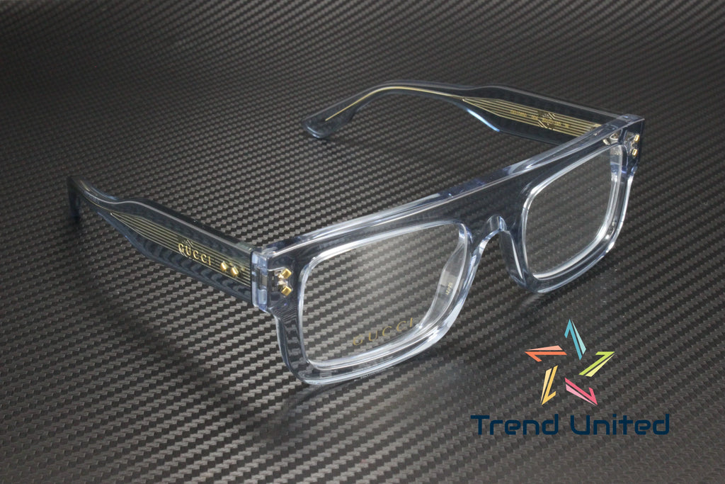 GUCCI GG1085O 004 Rectangular Squared Light Blue Demo Lens 52mm Men's Eyeglasses