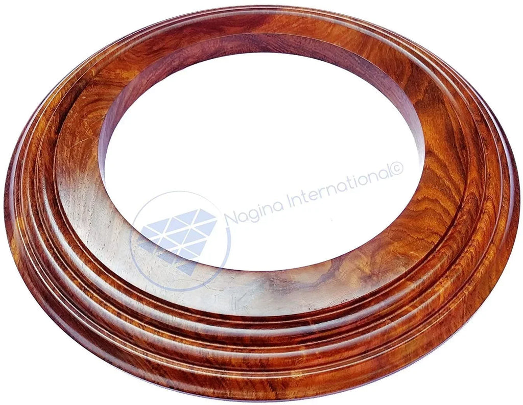 Nagina International Polished Handcrafted Wooden Base | Solid Hardwood Frame (6 Inches)