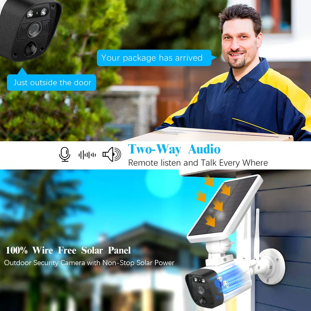 OOSSXX Solar Security Cameras Wireless Outdoor,Dual Antennas Surveillance Camera System with 1TB Hard Drive