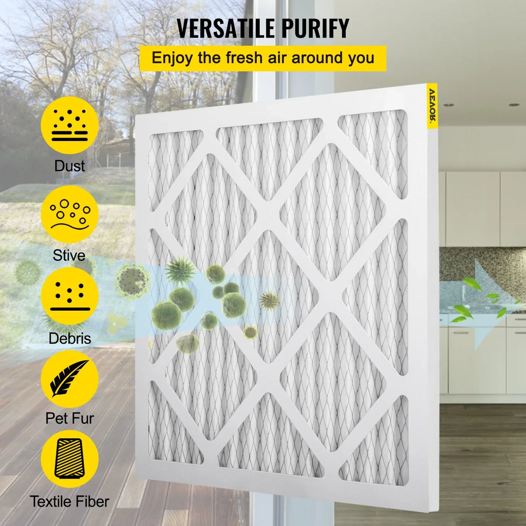 Bentism Filter Replacement, 16''x16'' AC Filter, 12pcs HVAC Pleated Air Filter, AC Furnace Filter Replacement Set, MERV 8, Good for Home, Commercial Capture Particles, Fit for Dri-Eaz DefendAir HEPA