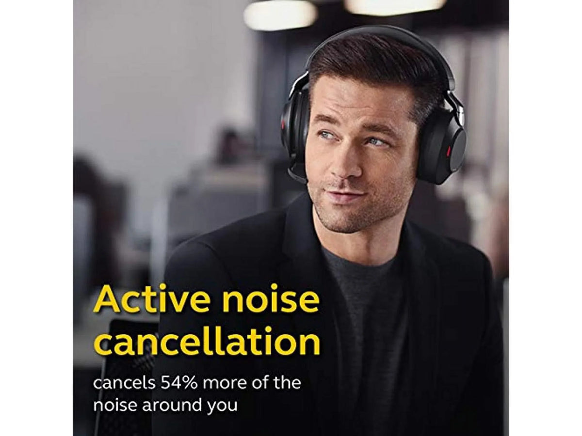 Jabra Evolve2 85 UC Wireless Headphones with Link380a, Stereo, Black - Wireless Bluetooth Headset for Calls and Music, 37 Hours of Battery Life, Advanced Noise Cancelling Headphones