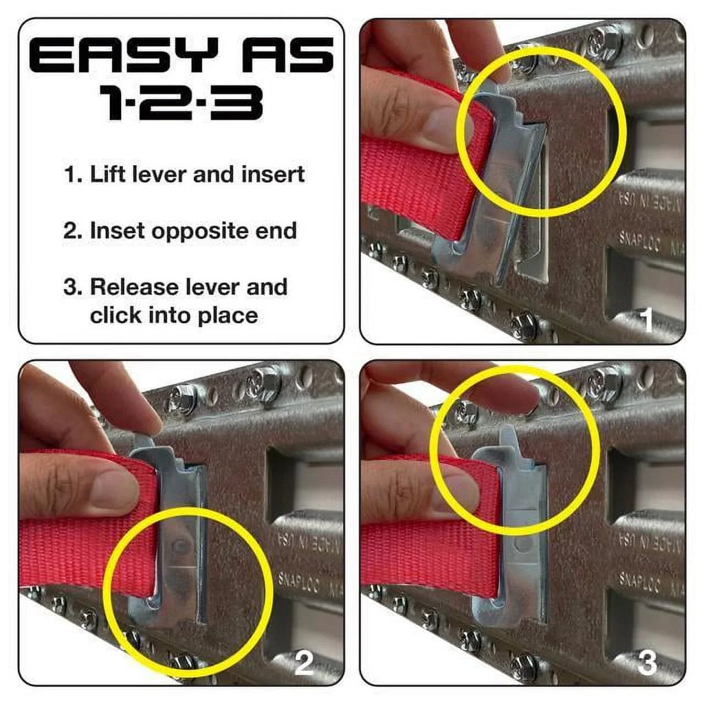 SNAP-LOC Fast-Track E-Track 32 Inch 4-Pack Galvanized Steel Horizontal Vertical, Logistic Tie-Down for Pickups, Trucks, Trailers