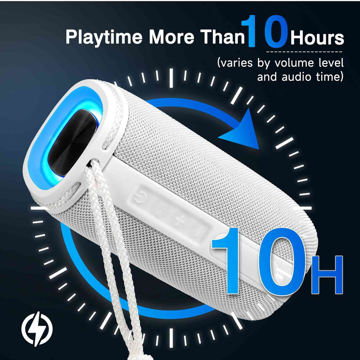 UrbanX Scorpio Series Bluetooth Speaker, IPX5 Waterproof Speakers 360° HD Surround Sound with Punchy Bass, True Wireless Pairing, BT5.3, Portable Speaker for Samsung Galaxy F62 - White