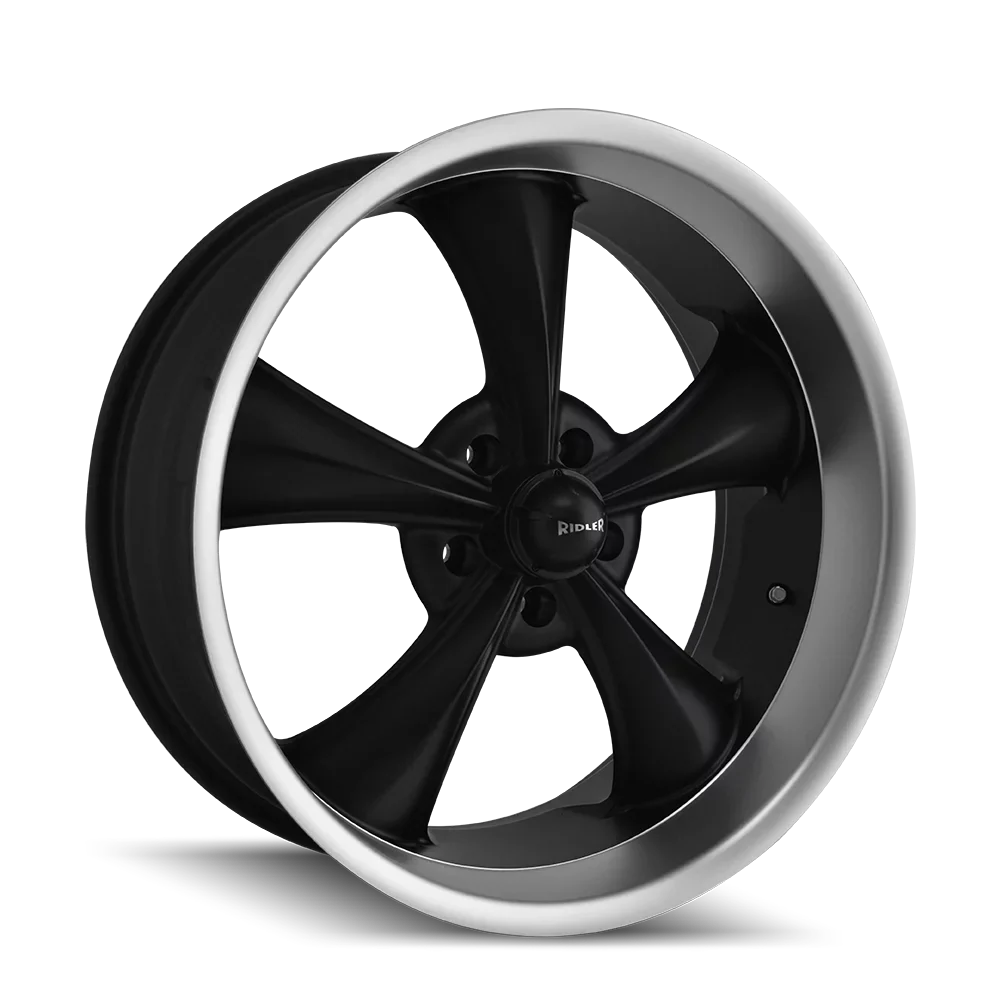Ridler 695 20X10 5X120.65 0Et 83.82Cb Matte Black/Machined Lip