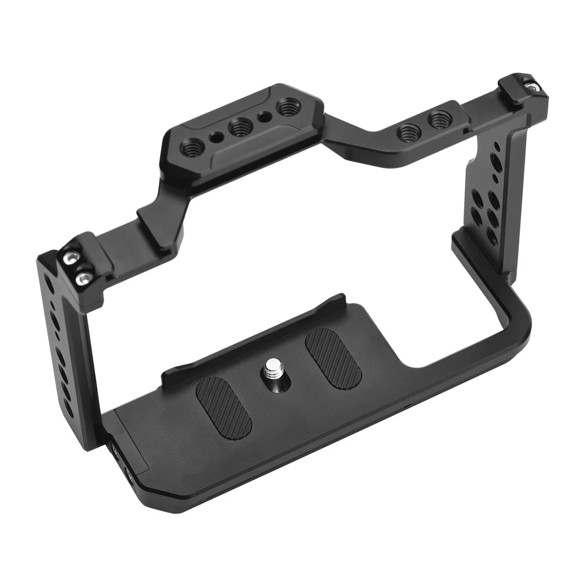 Andoer Camera Cage Aluminum Alloy Video Cage with Dual Cold Shoe Mounts Numerous 1/4 Inch Threads Replacement for Sony A7IV/ A7III/ A7II/ A7R III/ A7R II/ A7S II