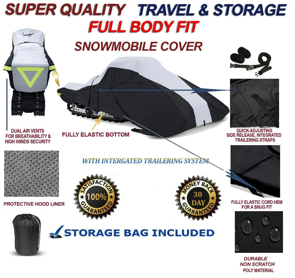 600 Denier Full Fit Snowmobile Travel and Storage Shield Compatible for the 2004-2004 Ski Doo Bombardier Model GSX Limited 1 Up 800 Snowmachine Sled.