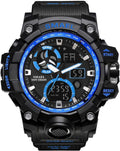 Military Men's Sports Analog Quartz Watch Dual Display Alarm Digital Watches with LED Backlight