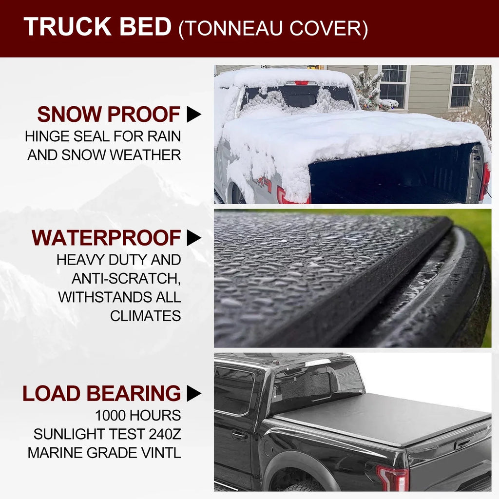 Kikito Vinyl Soft Roll-Up Tonneau Shield Truck Bed for 2007-2021 Tundra (Excl. Trail Edition) 6.5FT (78.7in) Bed (for Models With or Without The Deck Rail System)