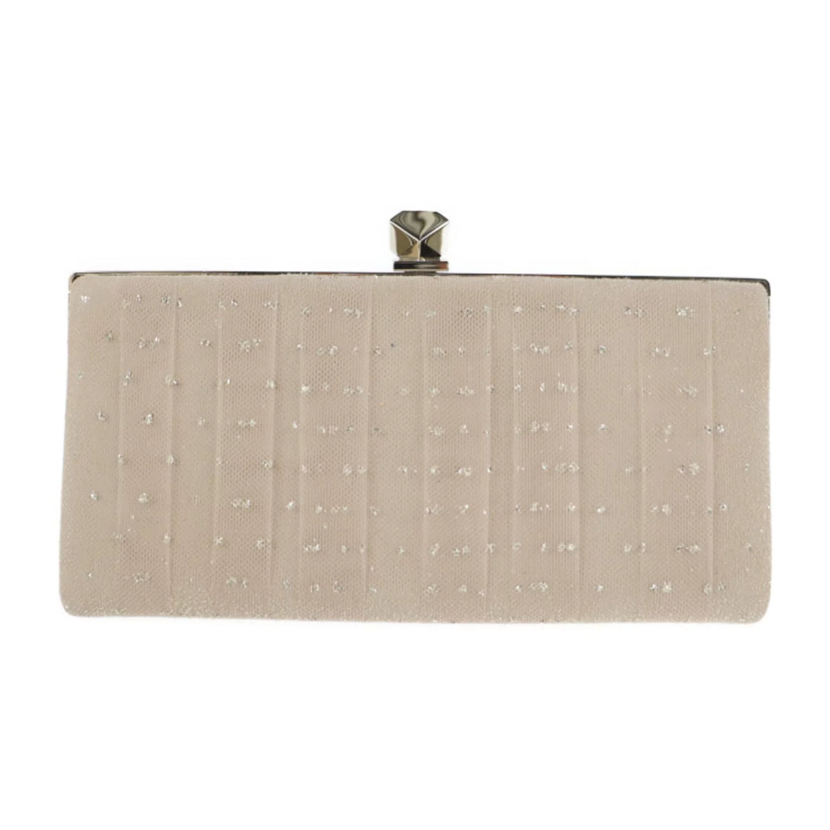 Pre-Owned JIMMY CHOO Jimmy Choo Celeste clutch bag 183 CELESTE canvas pink beige gold hardware clasp chain 2WAY shoulder party (Good)