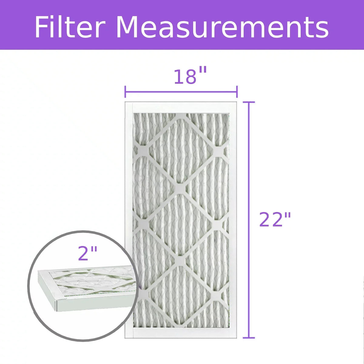 18x22x218x22x2, Purolator DMK80 Extended Surface Pleated Air Filter, Mechanical MERV 8, (6 Pack)