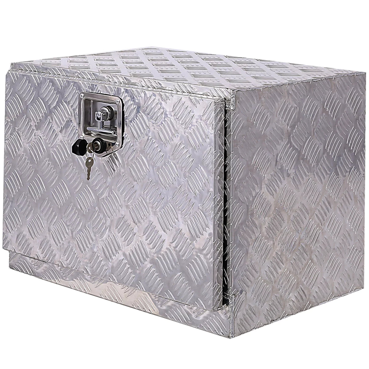JBLCC 24" Aluminum Tool Box, Truck Bed Tool Box, Outdoor Trailer Pickup Storage Tool Box, RV Storage Organizer, Underbody Box w/ Lock Keys, Silver