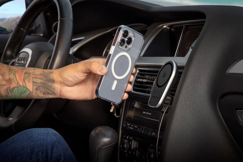 Scosche MPQ5DV-SP1 Dash/Vent Magnetic Wireless Charging Mount Compatible W/ MagSafe iPhone, Galaxy