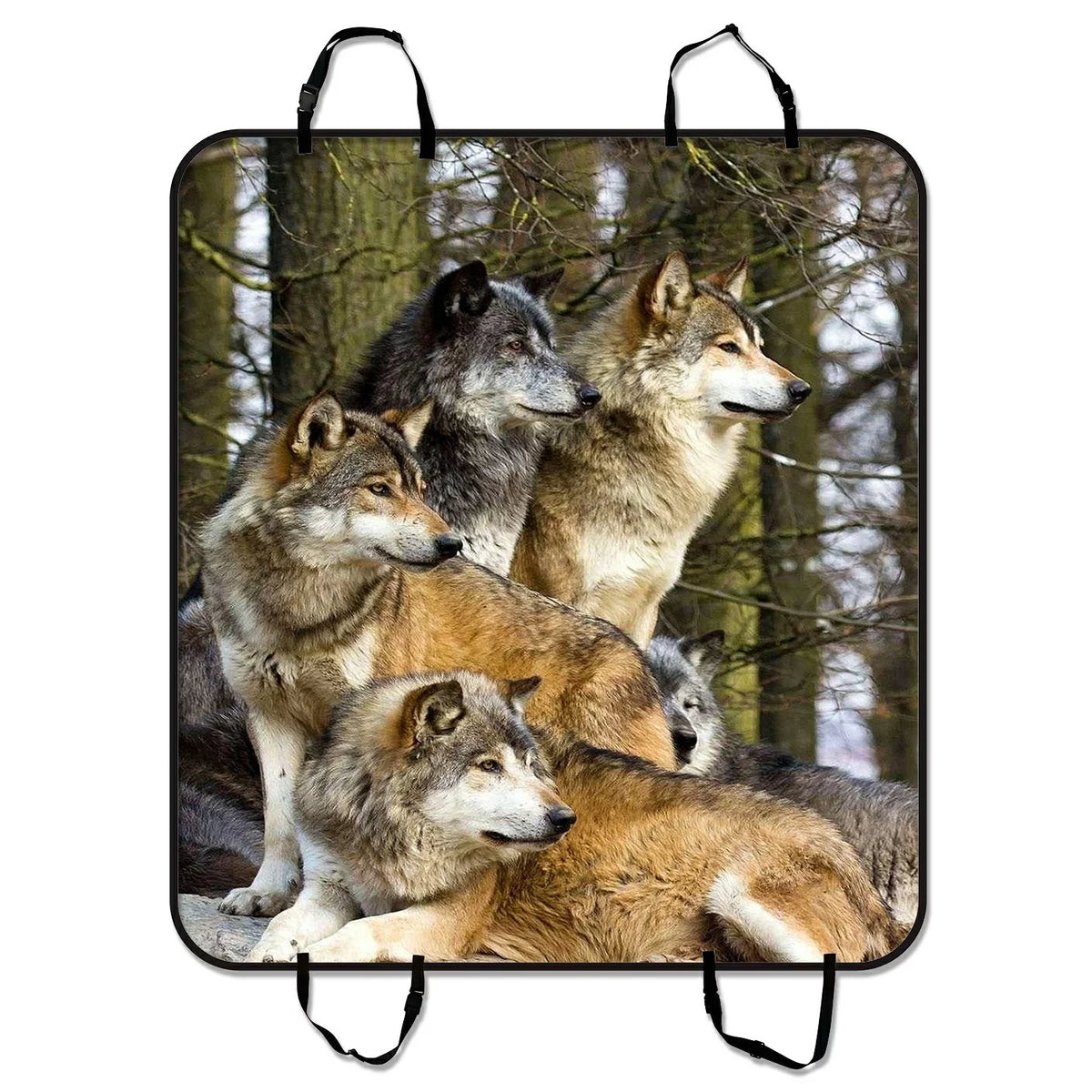 GCKG Wolfs Wild Animal Pet Car Seat Protection Dog Car Seat Mat Hammock Cargo Mat Trunk Mat For Cars Trucks and SUV 54x60 inches