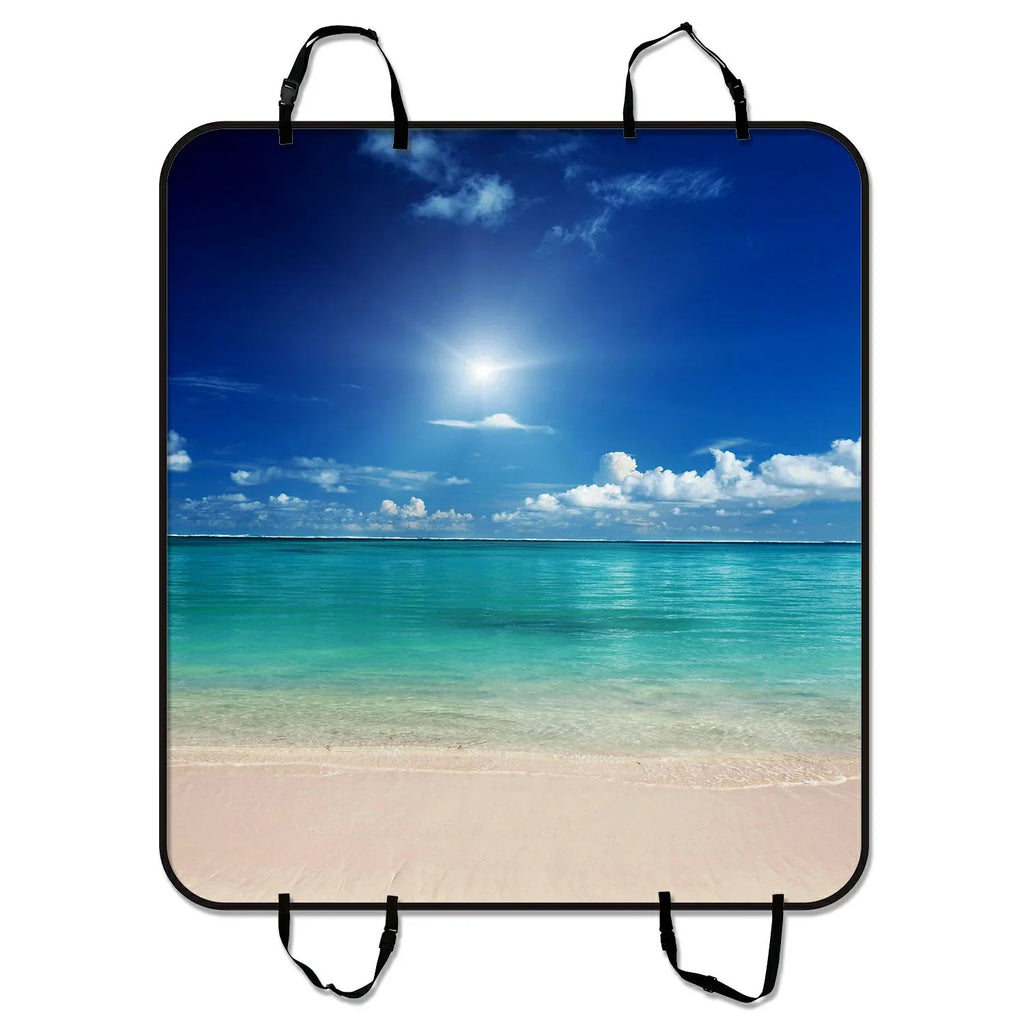GCKG Tropical Beach Pet Car Seat Shield Dog Car Seat Mat Hammock Cargo Mat Trunk Mat For Cars Trucks and SUV 54x60 inches